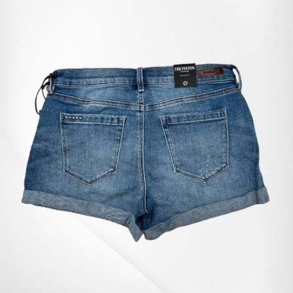 Blank NYC Women's Blue Denim Mid Rise The Fulton Roll Up Boyfriend Shorts Summer - Picture 5 of 13